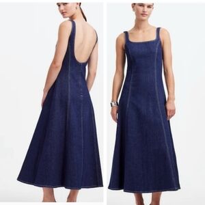 Madewell Alexa Chung Tank Denim Midi Dress Pellson Wash
